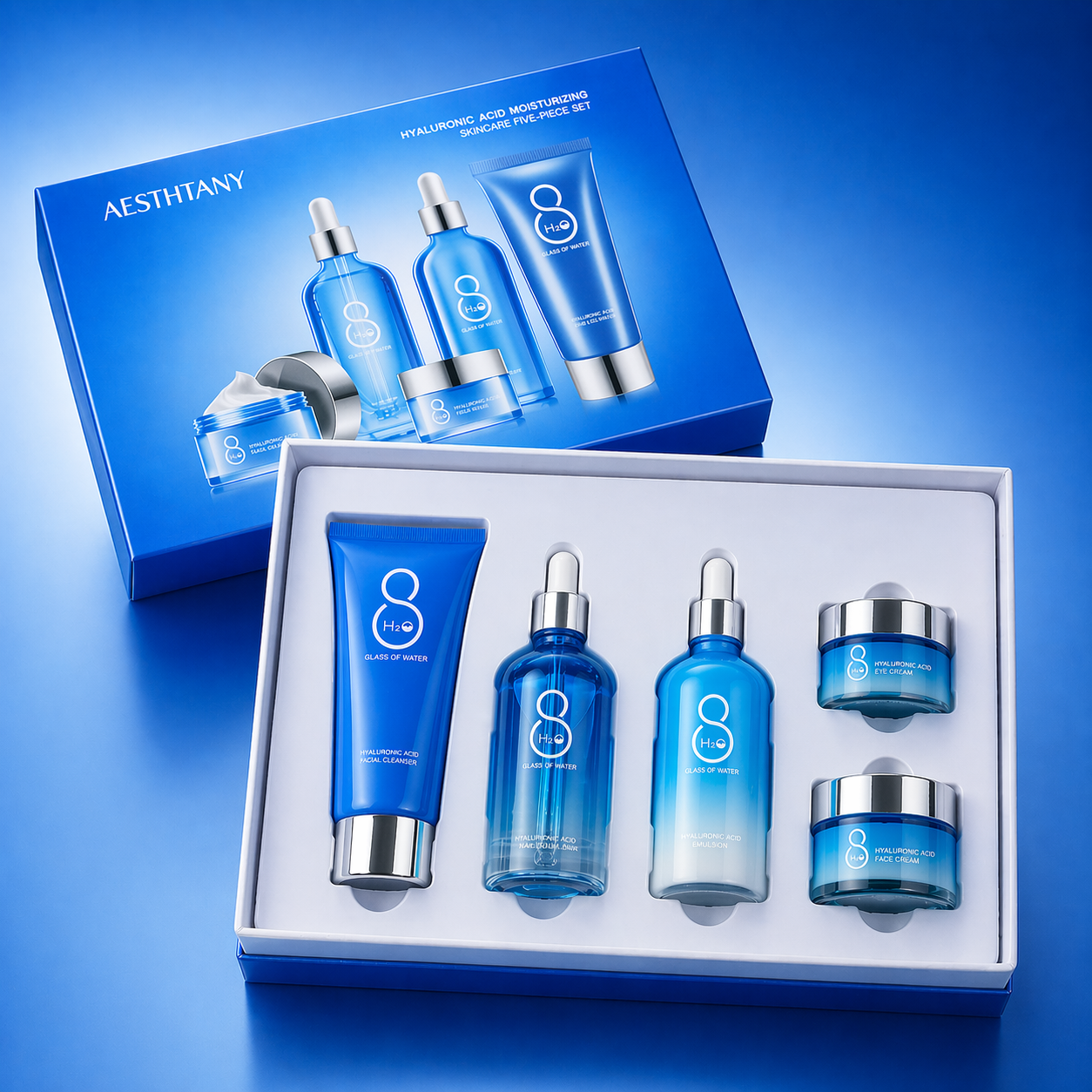 Coffret Hydratation Intense — Routine Anti-Âge à l'Acide Hyaluronique 5 Soins