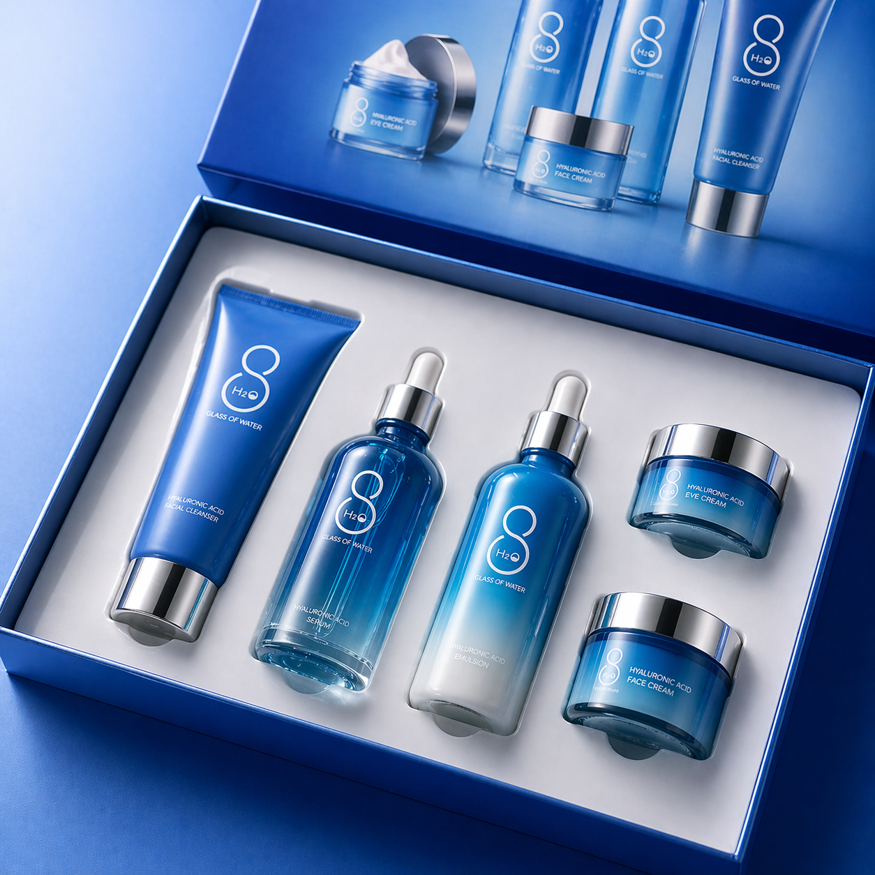 Coffret Hydratation Intense — Routine Anti-Âge à l'Acide Hyaluronique 5 Soins
