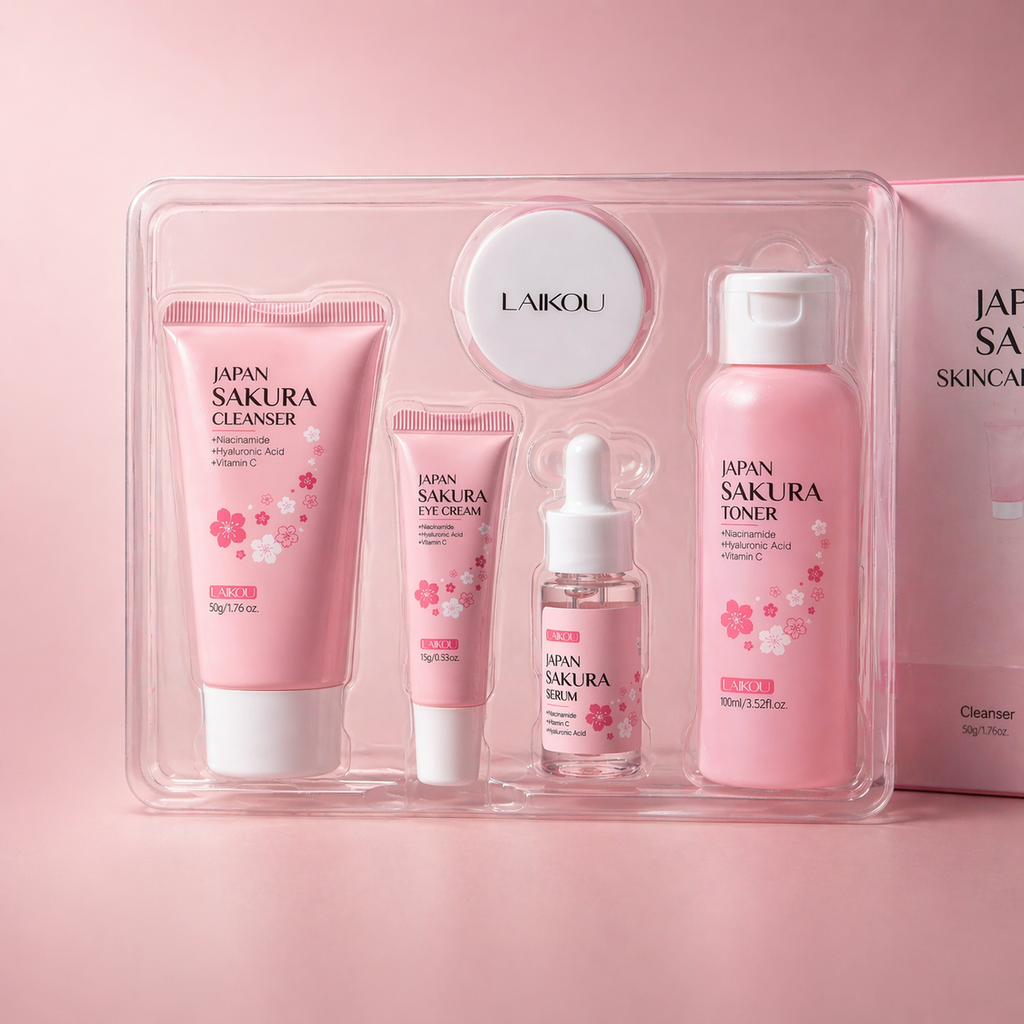 Coffret Soin Visage Sakura Japonais — Routine Éclat & Hydratation 5 Soins